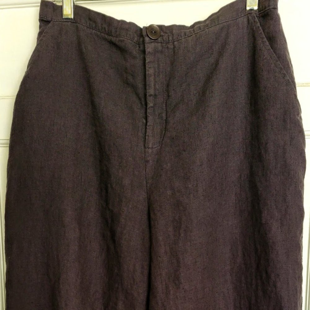 Black FLAX Sz L 100% Linen Pants